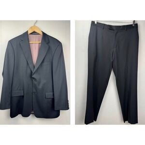 BOSS Hugo Boss Pasolini Movie Virgin Wool Suit 42R Black 2-Piece USA Made
